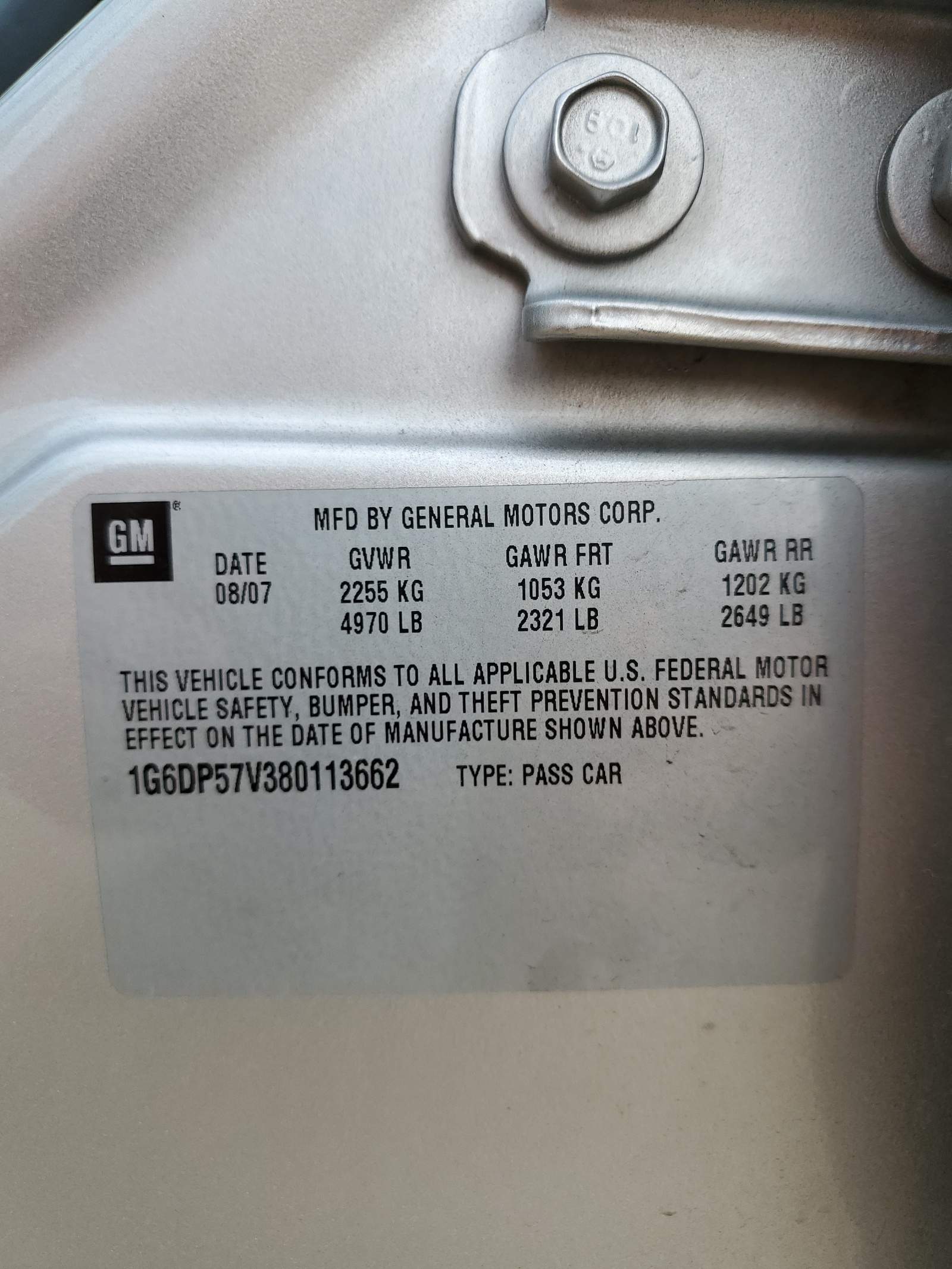 1G6DP57V380113662 2008 Cadillac Cts Hi Feature V6