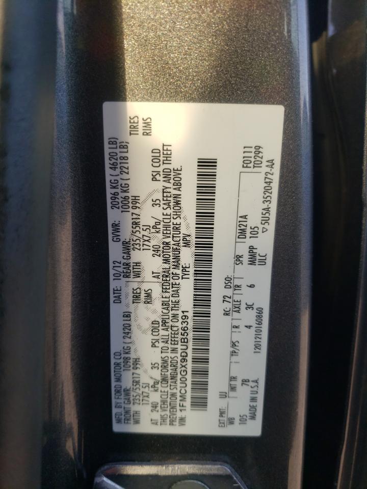 2013 Ford Escape Se VIN: 1FMCU0GX9DUB56391 Lot: 63253854