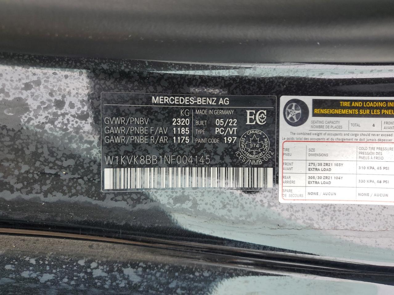 2022 Mercedes-Benz Sl 63 Amg VIN: W1KVK8BB1NF004145 Lot: 64583964