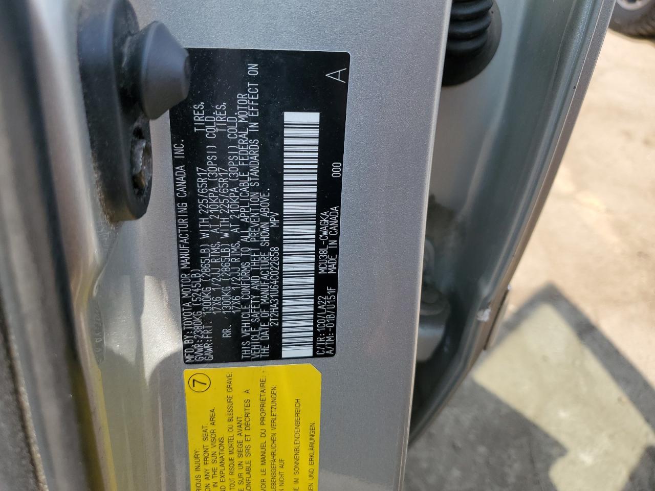 2004 Lexus Rx 330 VIN: 2T2HA31U64C022658 Lot: 64440624