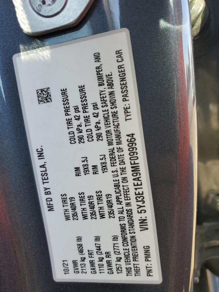 5YJ3E1EA9MF099964 2021 Tesla Model 3