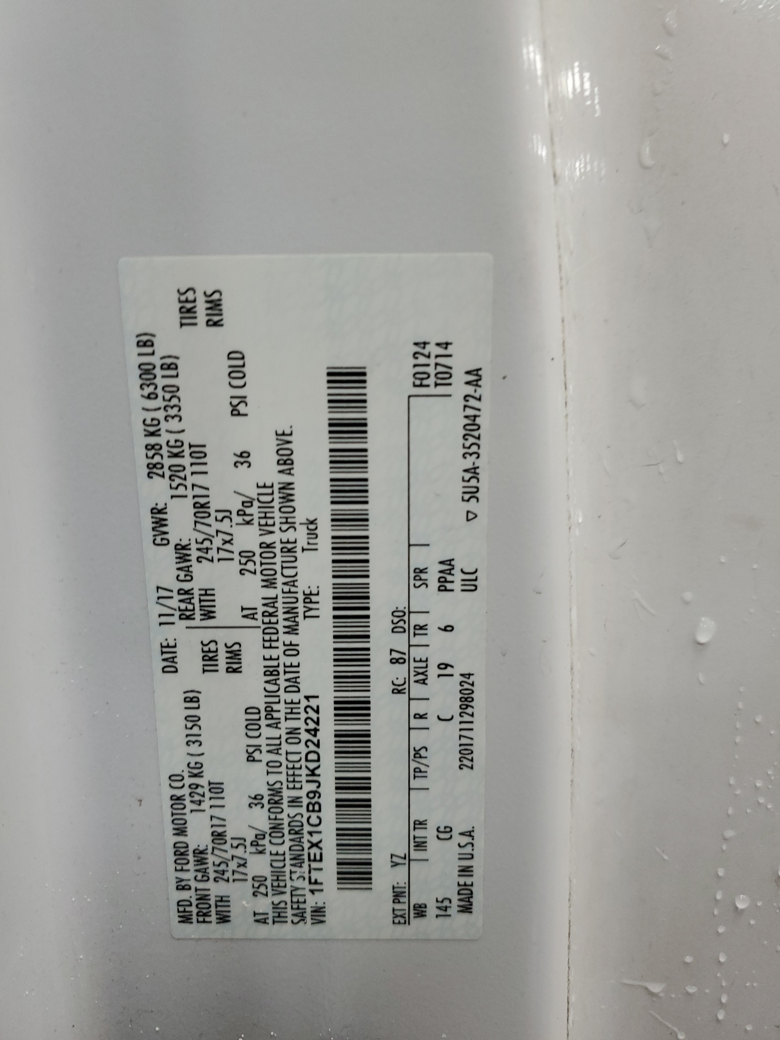 1FTEX1CB9JKD24221 2018 Ford F150 Super Cab