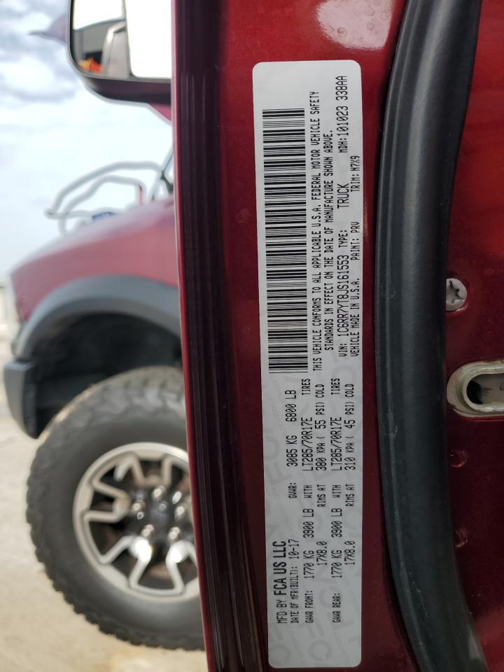 2018 Ram 1500 Rebel VIN: 1C6RR7YT8JS161553 Lot: 61938794