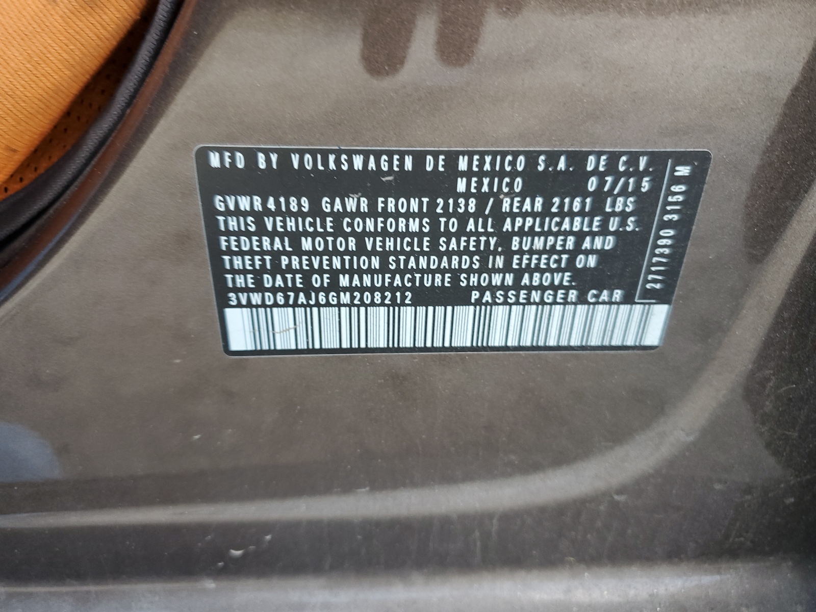 3VWD67AJ6GM208212 2016 Volkswagen Jetta Se