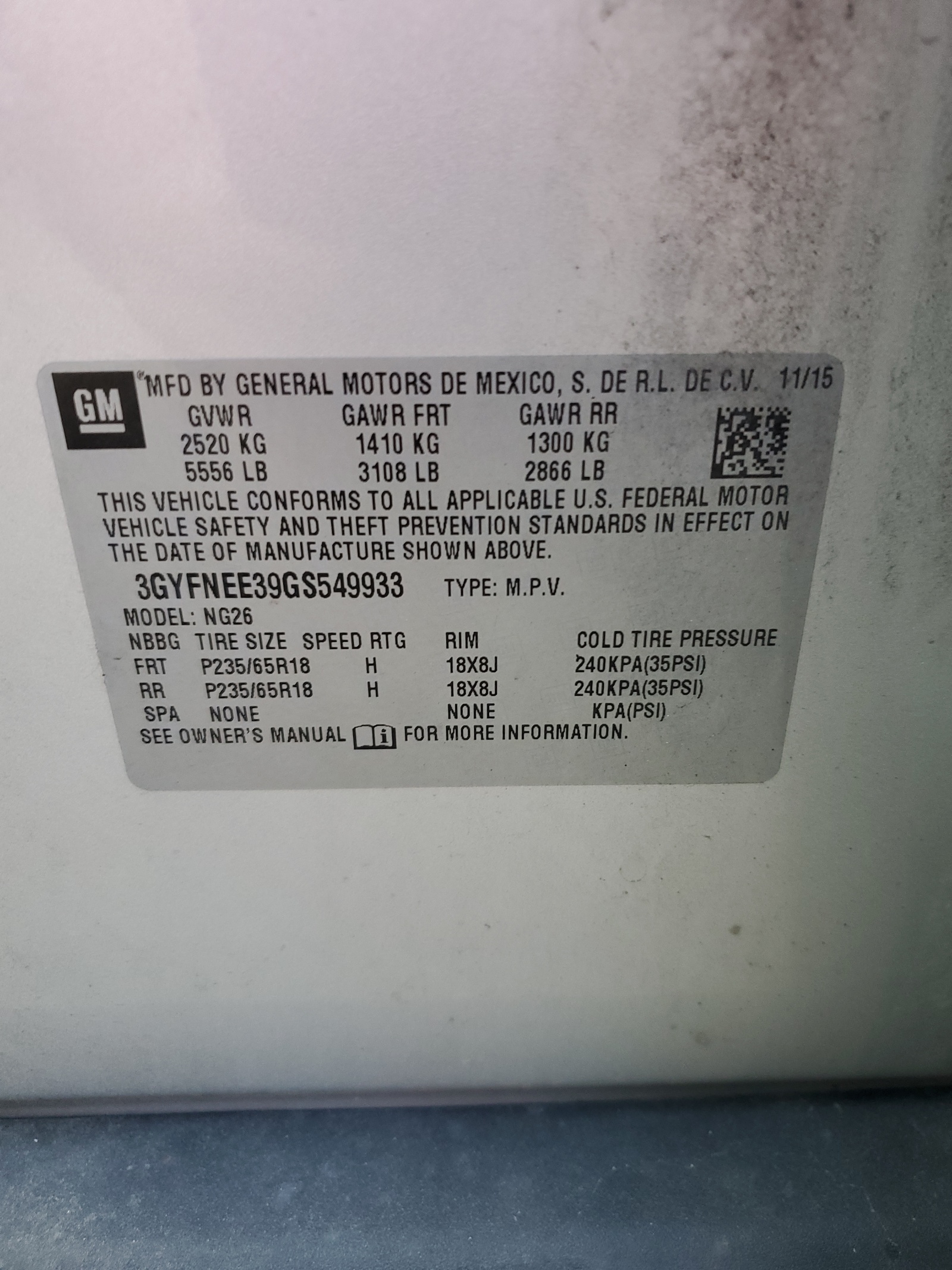 3GYFNEE39GS549933 2016 Cadillac Srx Luxury Collection