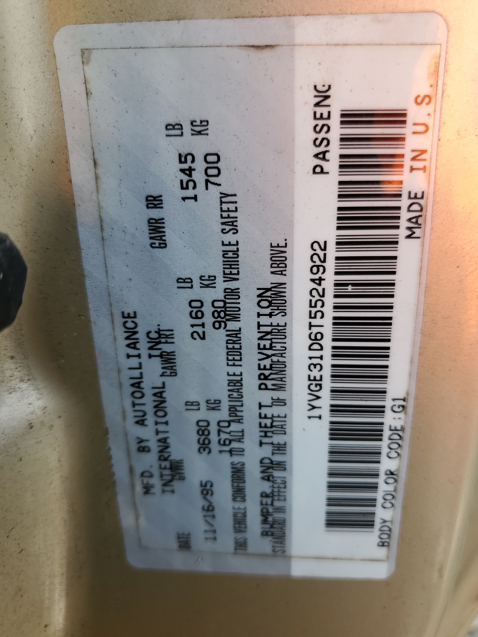 1YVGE31D6T5524922 1996 Mazda Mx-6 Ls