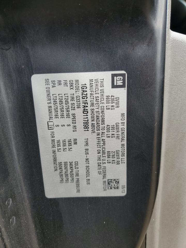 2013 Chevrolet Express G3500 Lt VIN: 1GAZG1FA4D1178981 Lot: 64556764