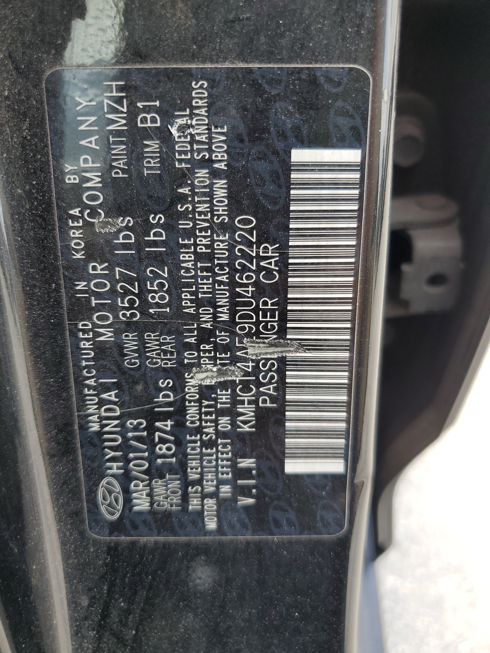 KMHCT4AE9DU462220 2013 Hyundai Accent Gls