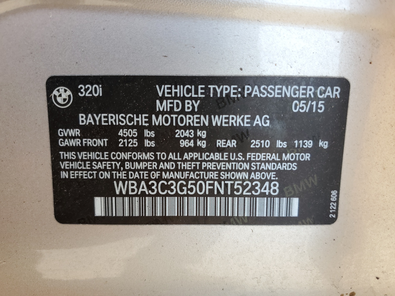 WBA3C3G50FNT52348 2015 BMW 320 I xDrive