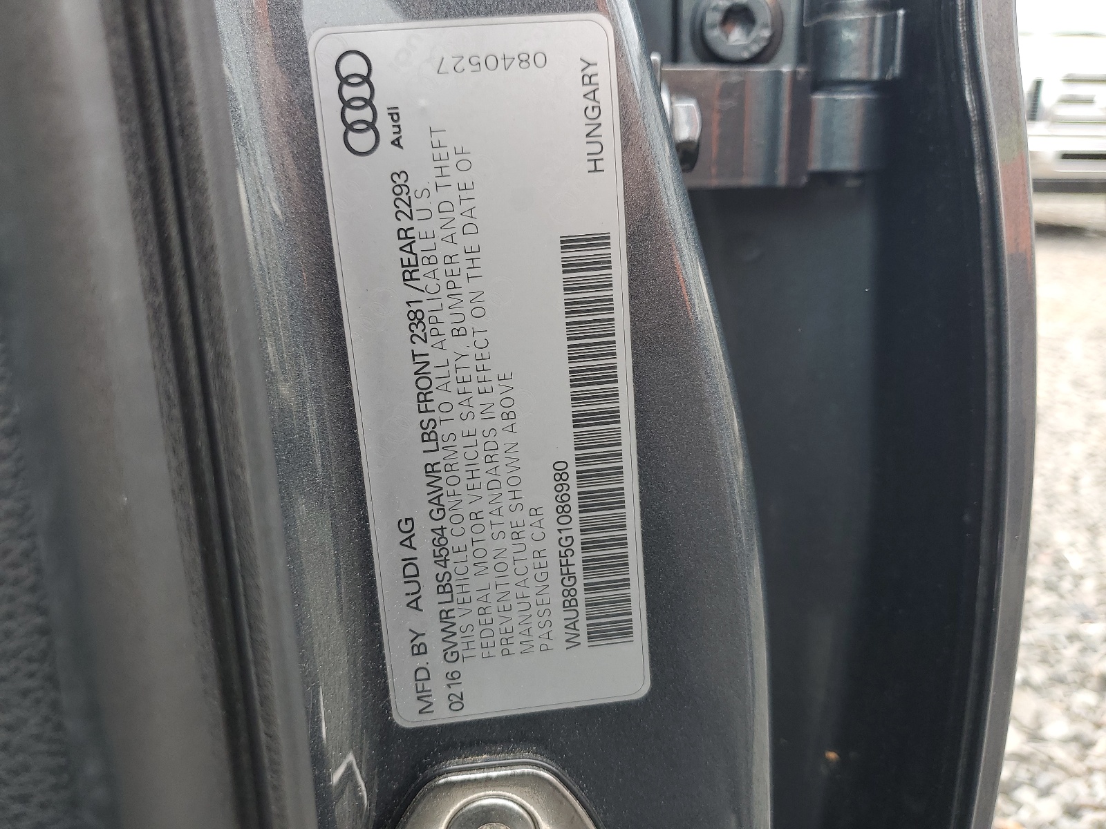 WAUB8GFF5G1086980 2016 Audi A3 Premium