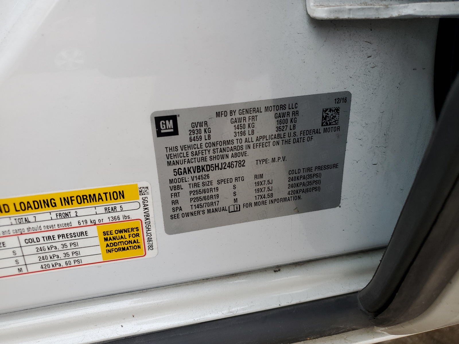 5GAKVBKD5HJ246782 2017 Buick Enclave