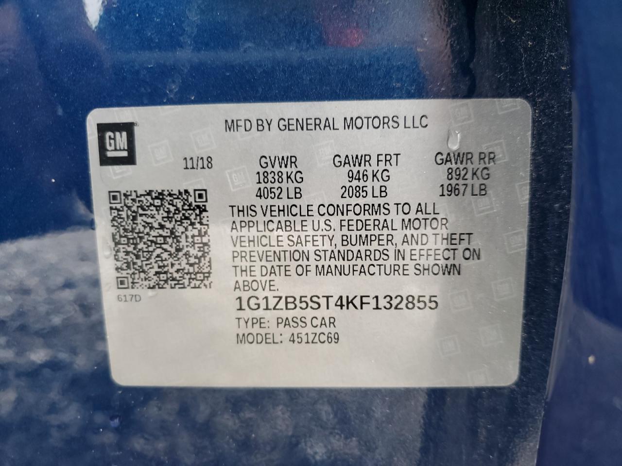 1G1ZB5ST4KF132855 2019 CHEVROLET MALIBU - Image 14