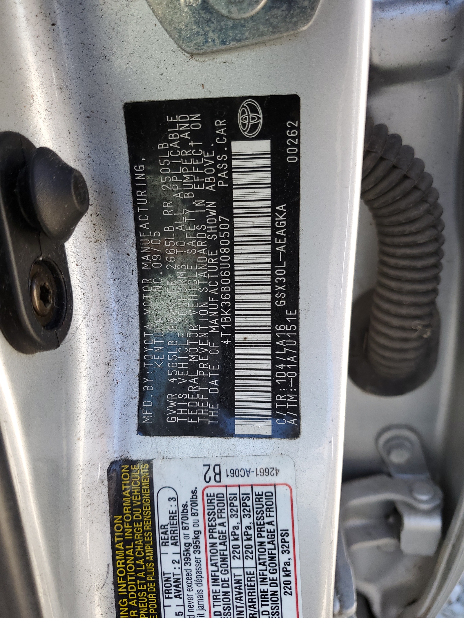 4T1BK36B06U080507 2006 Toyota Avalon Xl