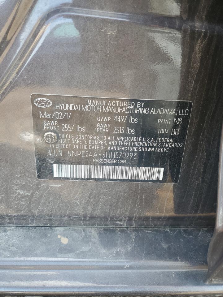 2017 Hyundai Sonata Se VIN: 5NPE24AF5HH570293 Lot: 62943464