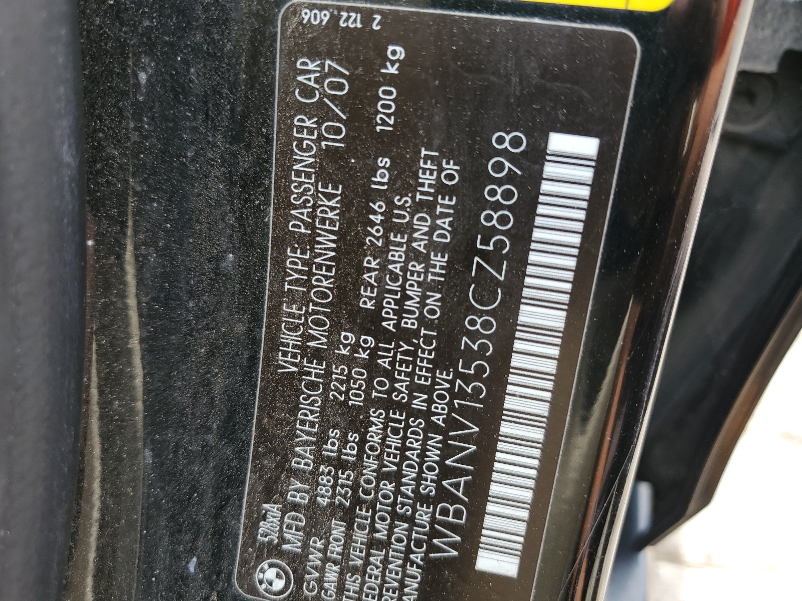 WBANV13538CZ58898 2008 BMW 528 Xi