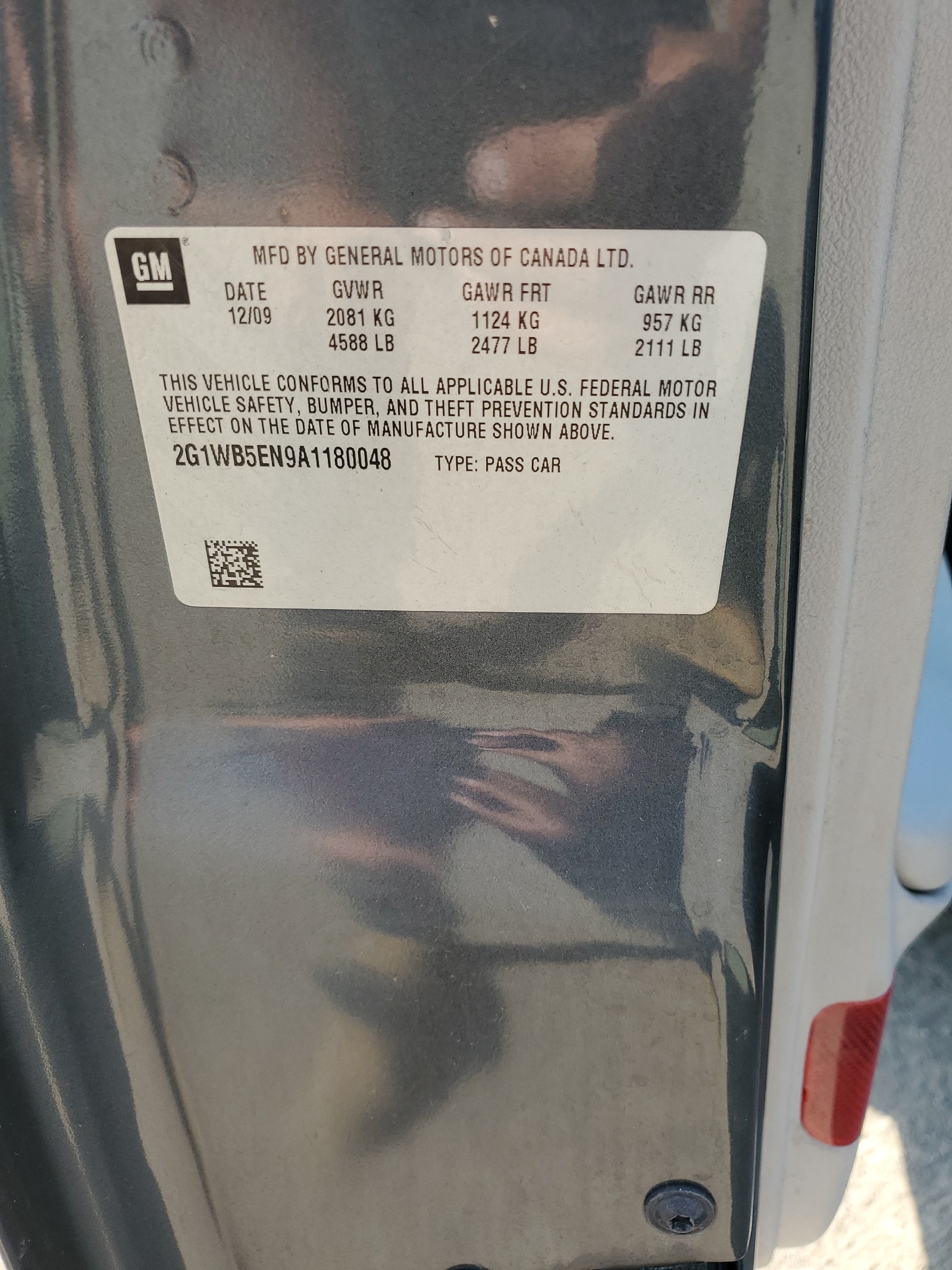 2G1WB5EN9A1180048 2010 Chevrolet Impala Lt