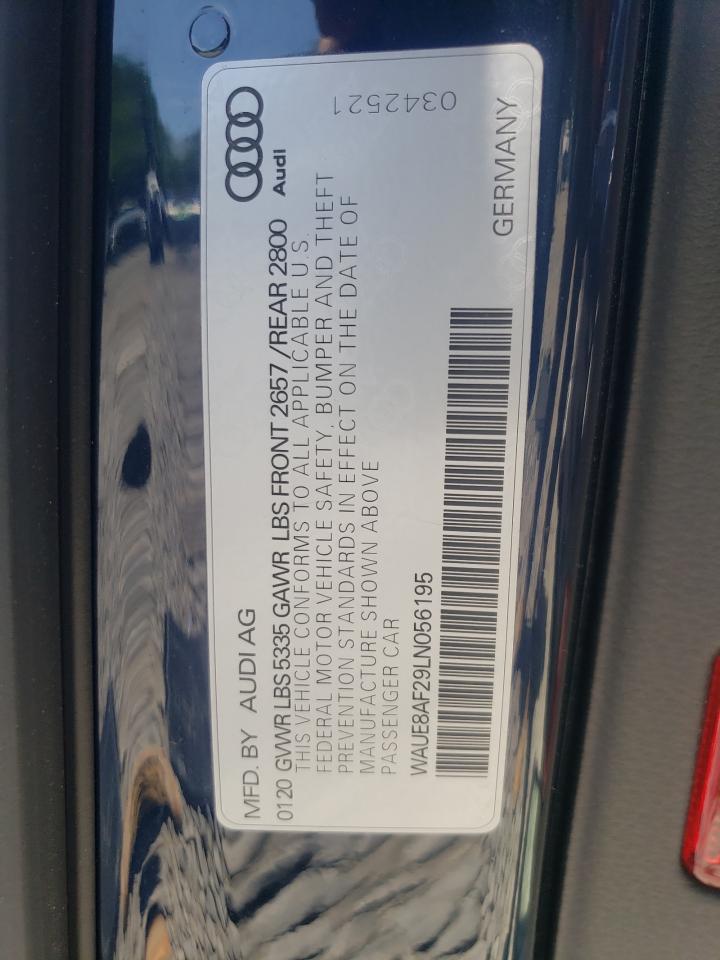 2020 Audi A6 Premium Plus VIN: WAUE8AF29LN056195 Lot: 61945624