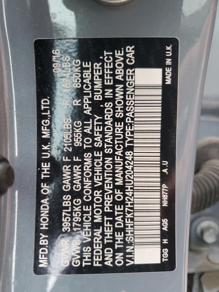 SHHFK7H24HU204248 2017 Honda Civic Lx