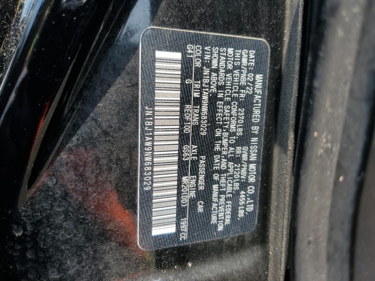 2022 Nissan Rogue Sport S VIN: JN1BJ1AW9NW683029 Lot: 65031854