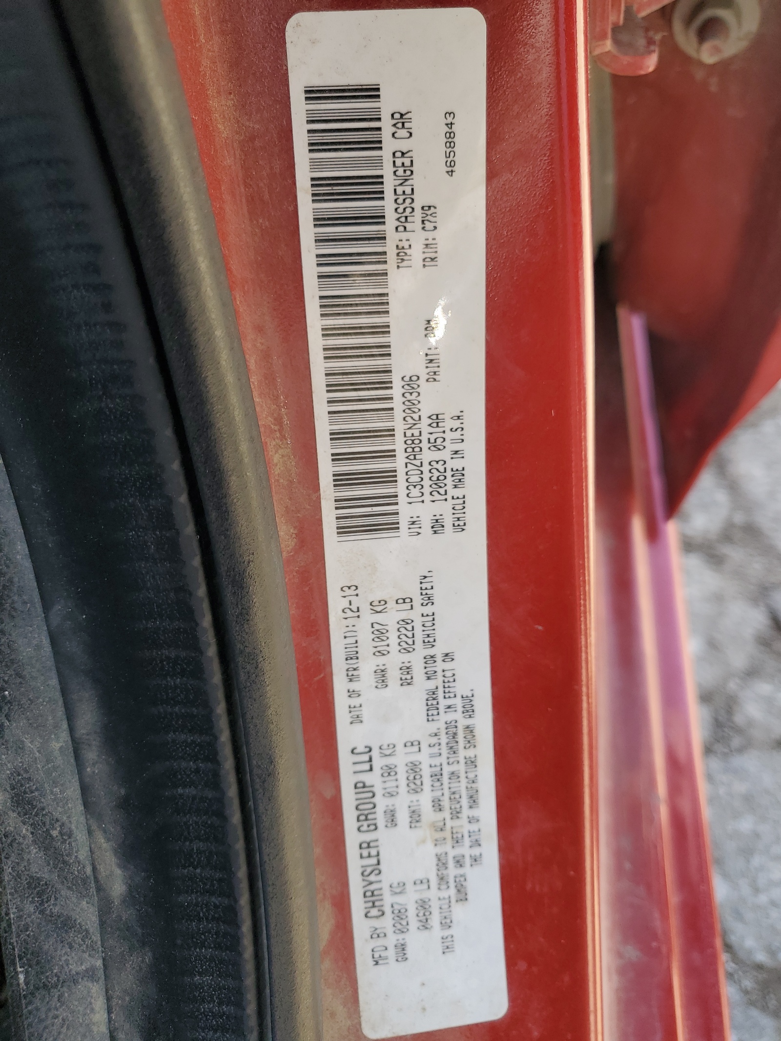 1C3CDZAB8EN200306 2014 Dodge Avenger Se