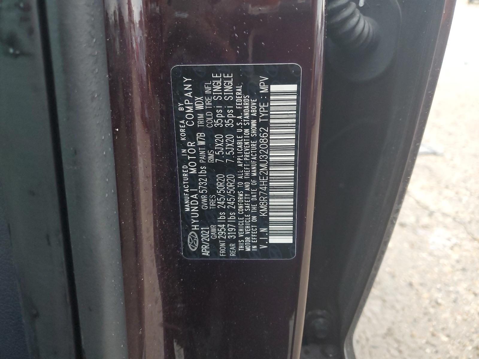 KM8R74HE2MU320862 2021 Hyundai Palisade Calligraphy