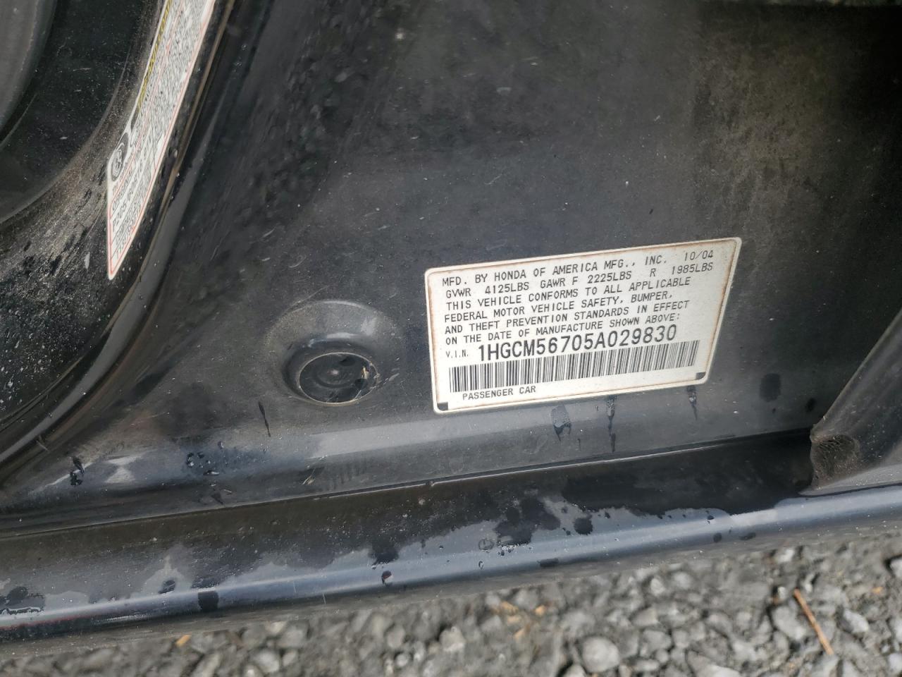 2005 Honda Accord Ex VIN: 1HGCM56705A029830 Lot: 63694124