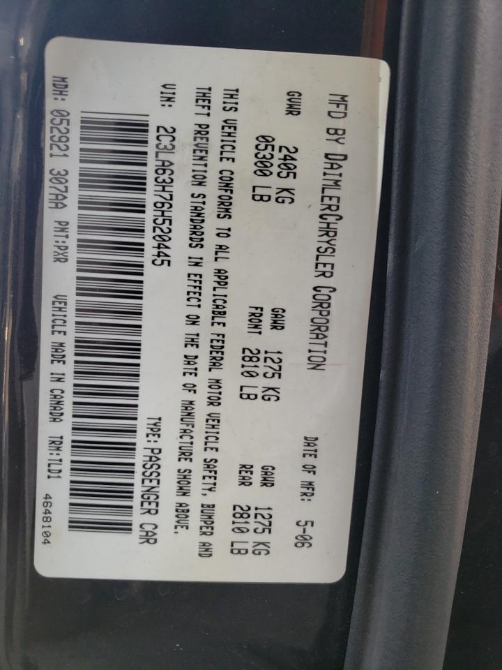 2006 Chrysler 300C VIN: 2C3LA63H76H520445 Lot: 61876524