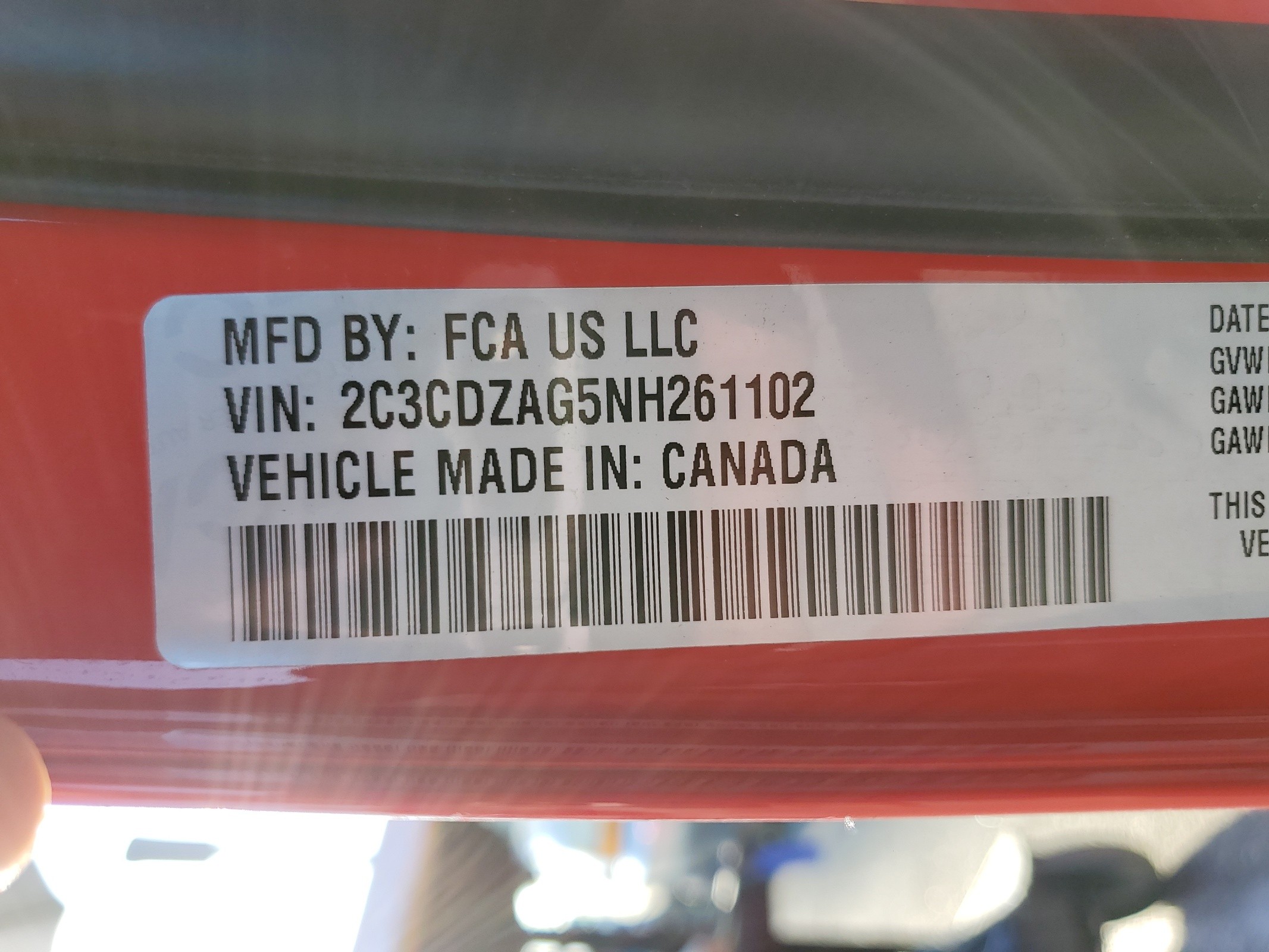 2C3CDZAG5NH261102 2022 Dodge Challenger Sxt