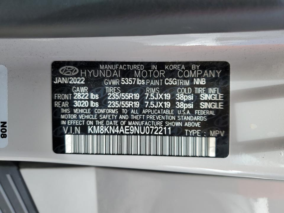 KM8KN4AE9NU072211 2022 Hyundai Ioniq 5 Sel