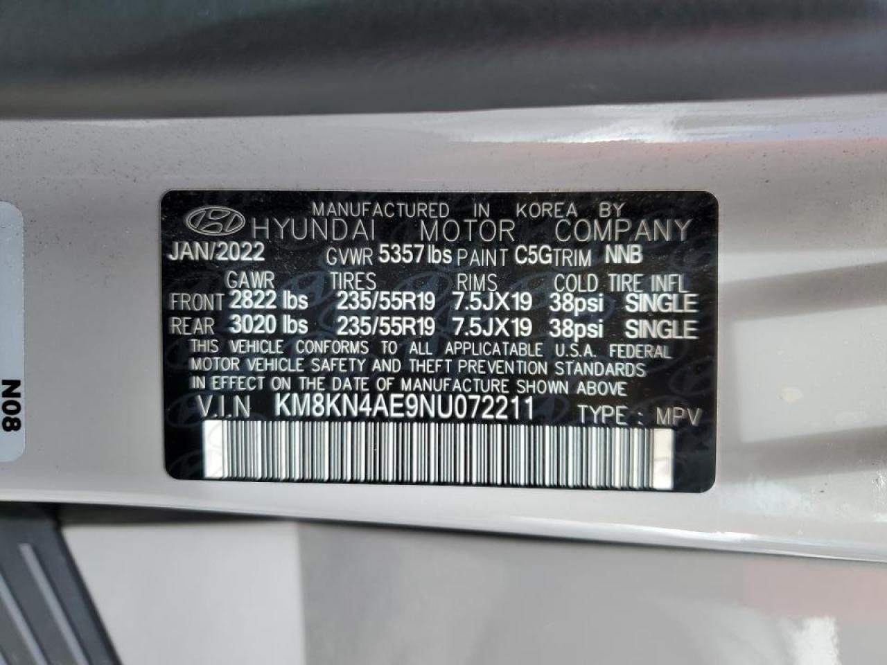 2022 Hyundai Ioniq 5 Sel VIN: KM8KN4AE9NU072211 Lot: 63469714