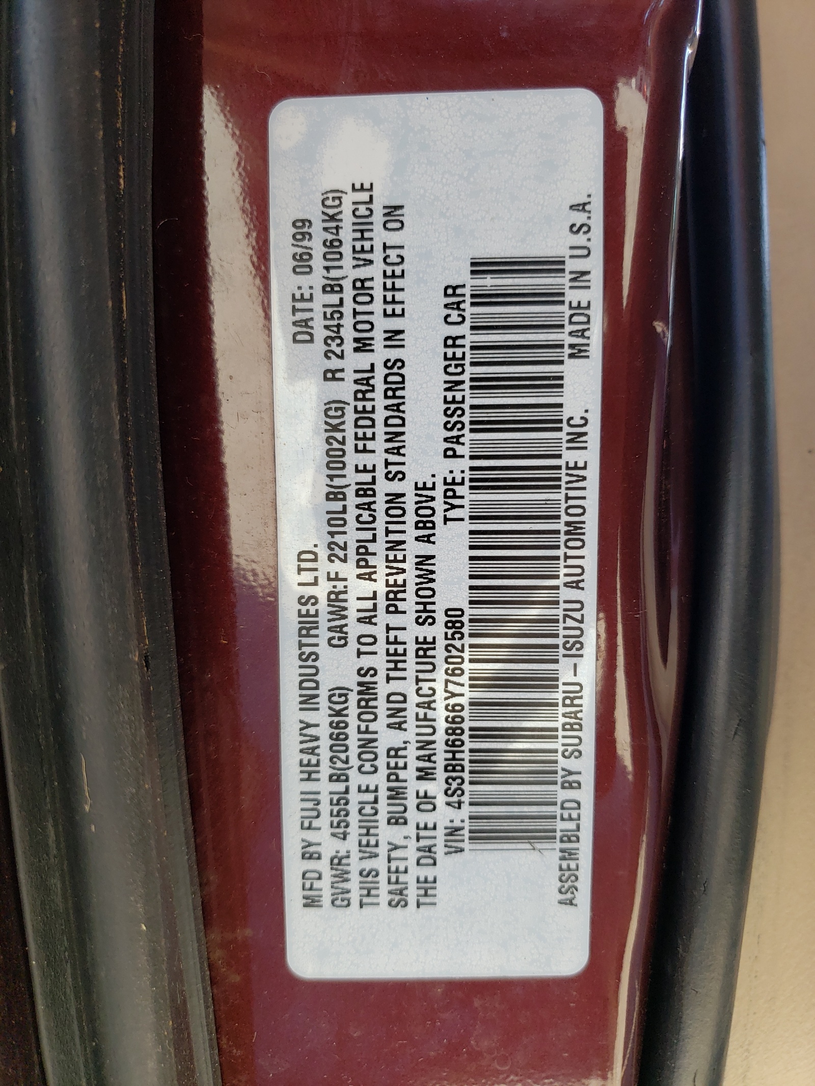 4S3BH6866Y7602580 2000 Subaru Legacy Outback Limited