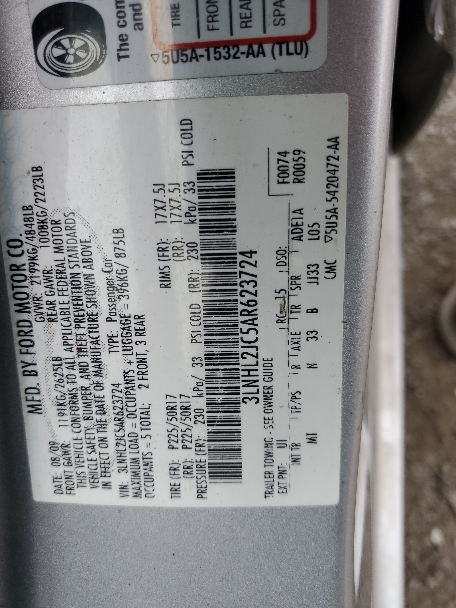 3LNHL2JC5AR623724 2010 Lincoln Mkz