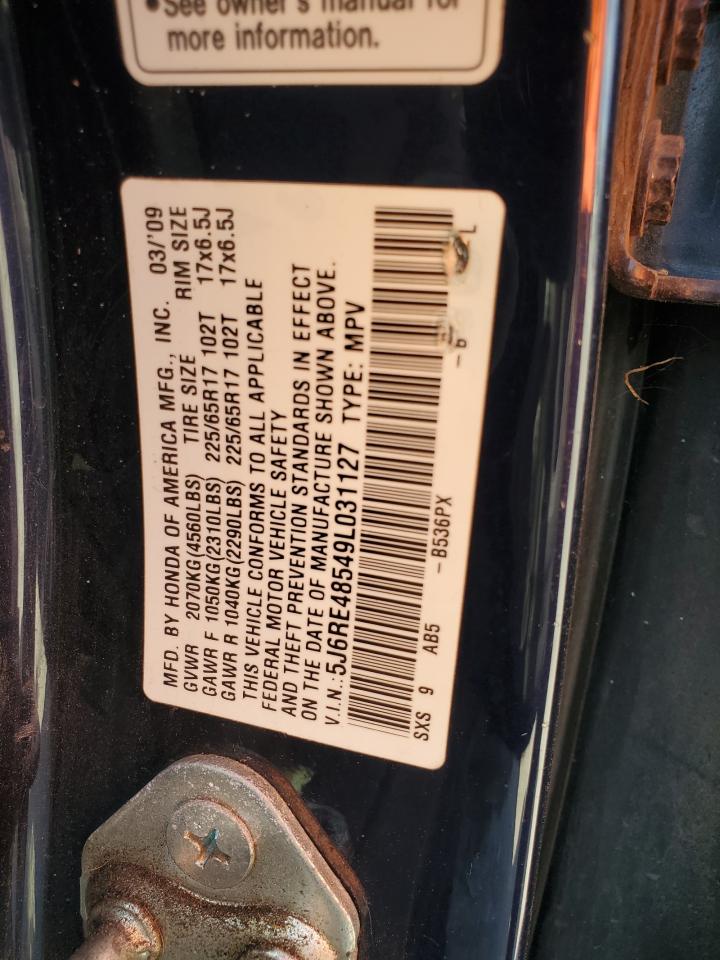 2009 Honda Cr-V Ex VIN: 5J6RE48549L031127 Lot: 61564064