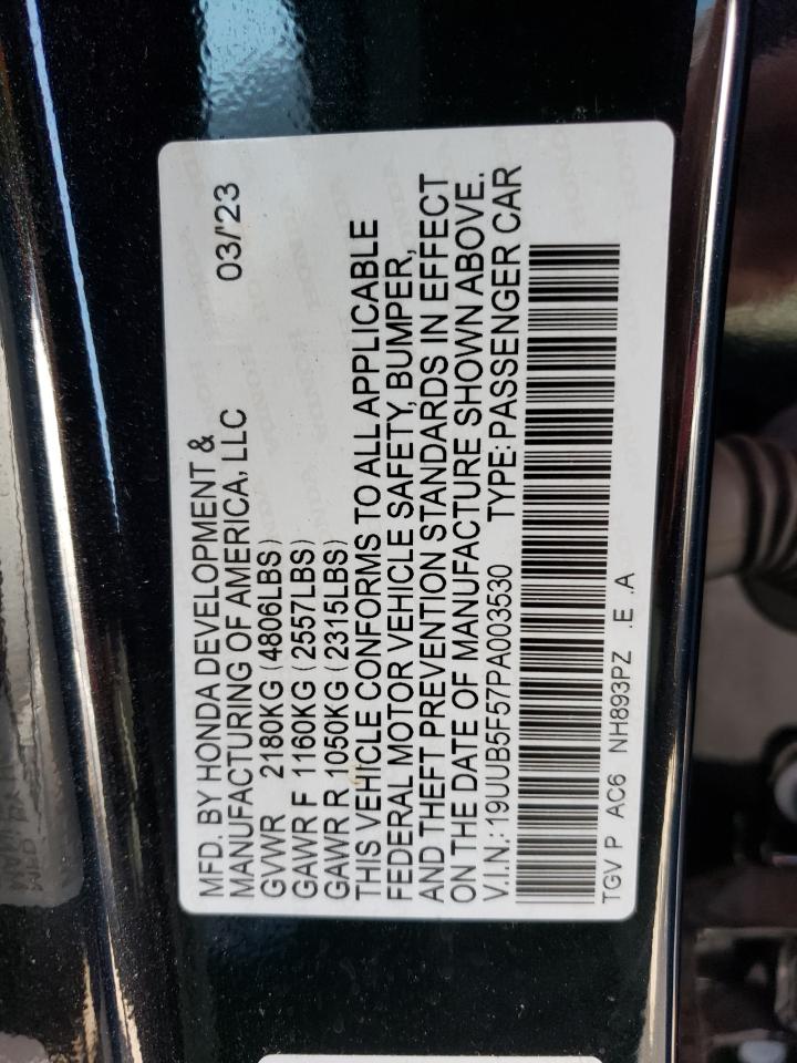 2023 Acura Tlx Tech A VIN: 19UUB5F57PA003530 Lot: 61403054