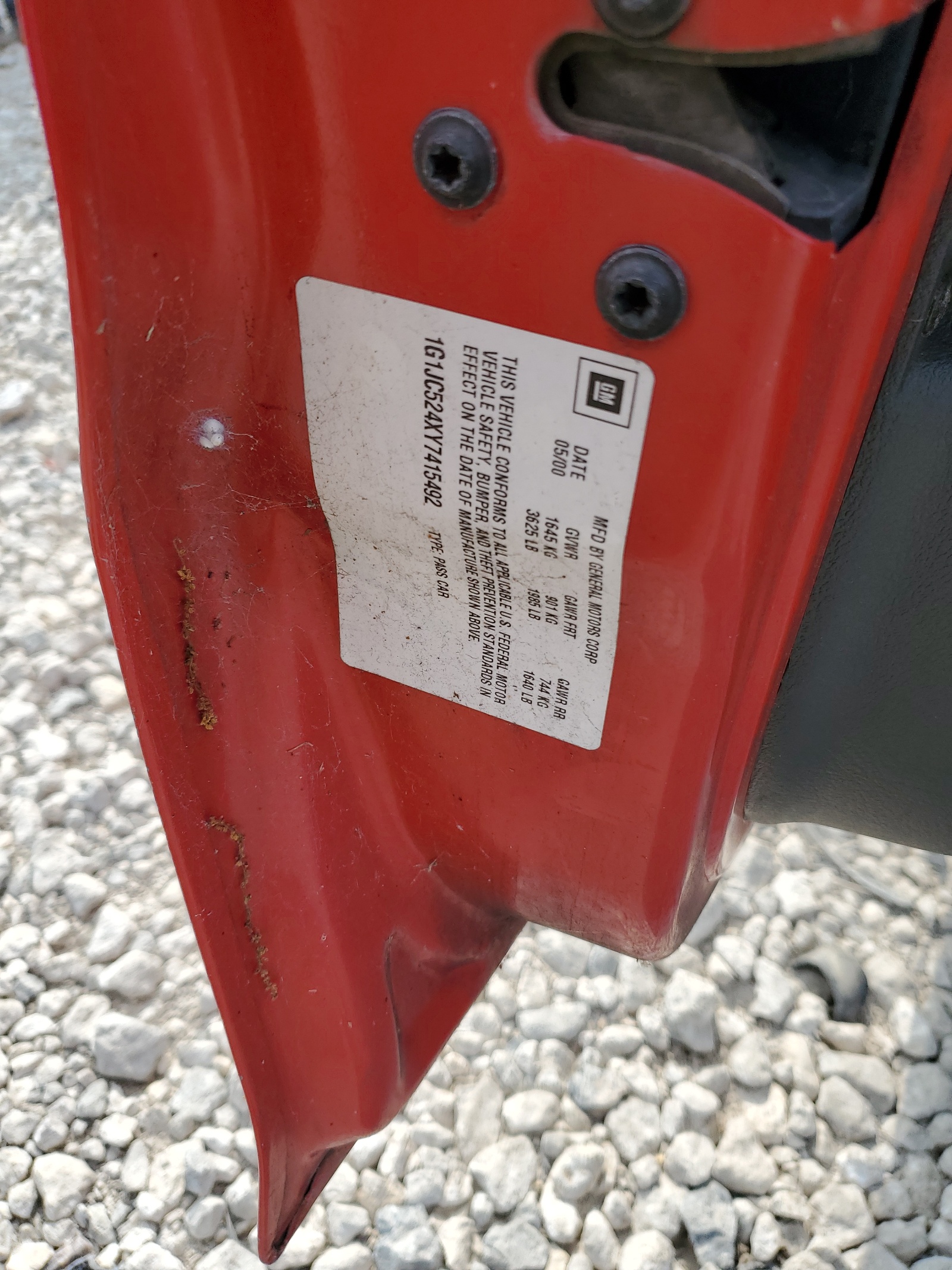 1G1JC524XY7415492 2000 Chevrolet Cavalier