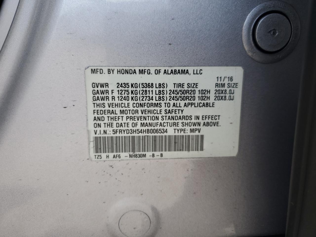 2017 Acura Mdx Technology VIN: 5FRYD3H54HB006534 Lot: 63508014