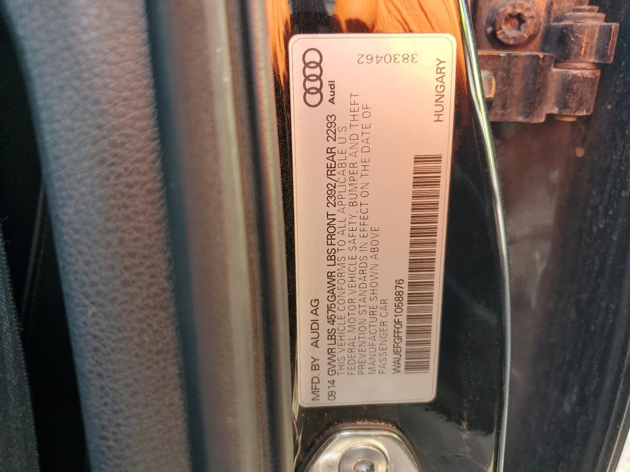 WAUEFGFF0F1058876 2015 Audi A3 Premium Plus