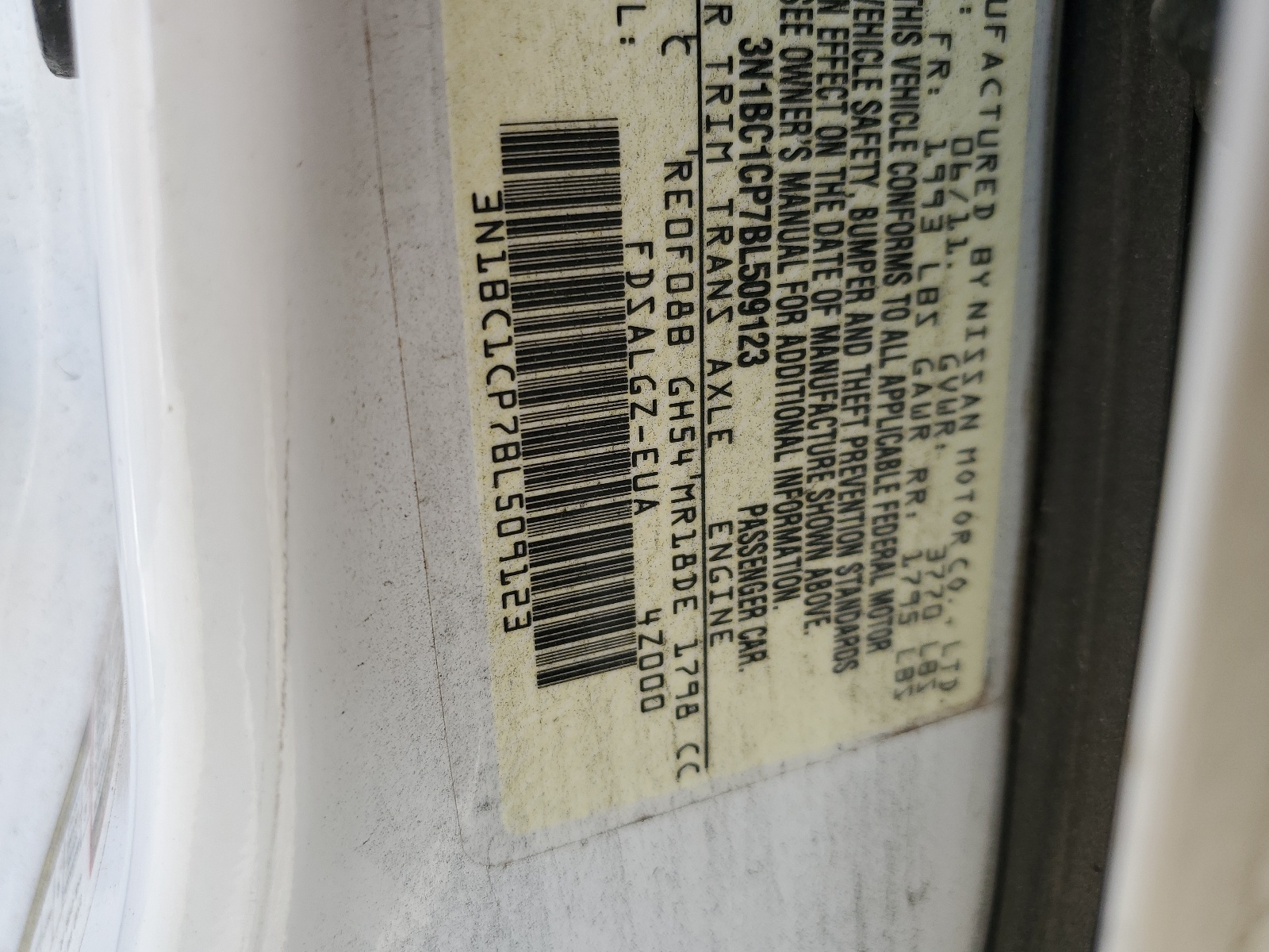 3N1BC1CP7BL509123 2011 Nissan Versa S