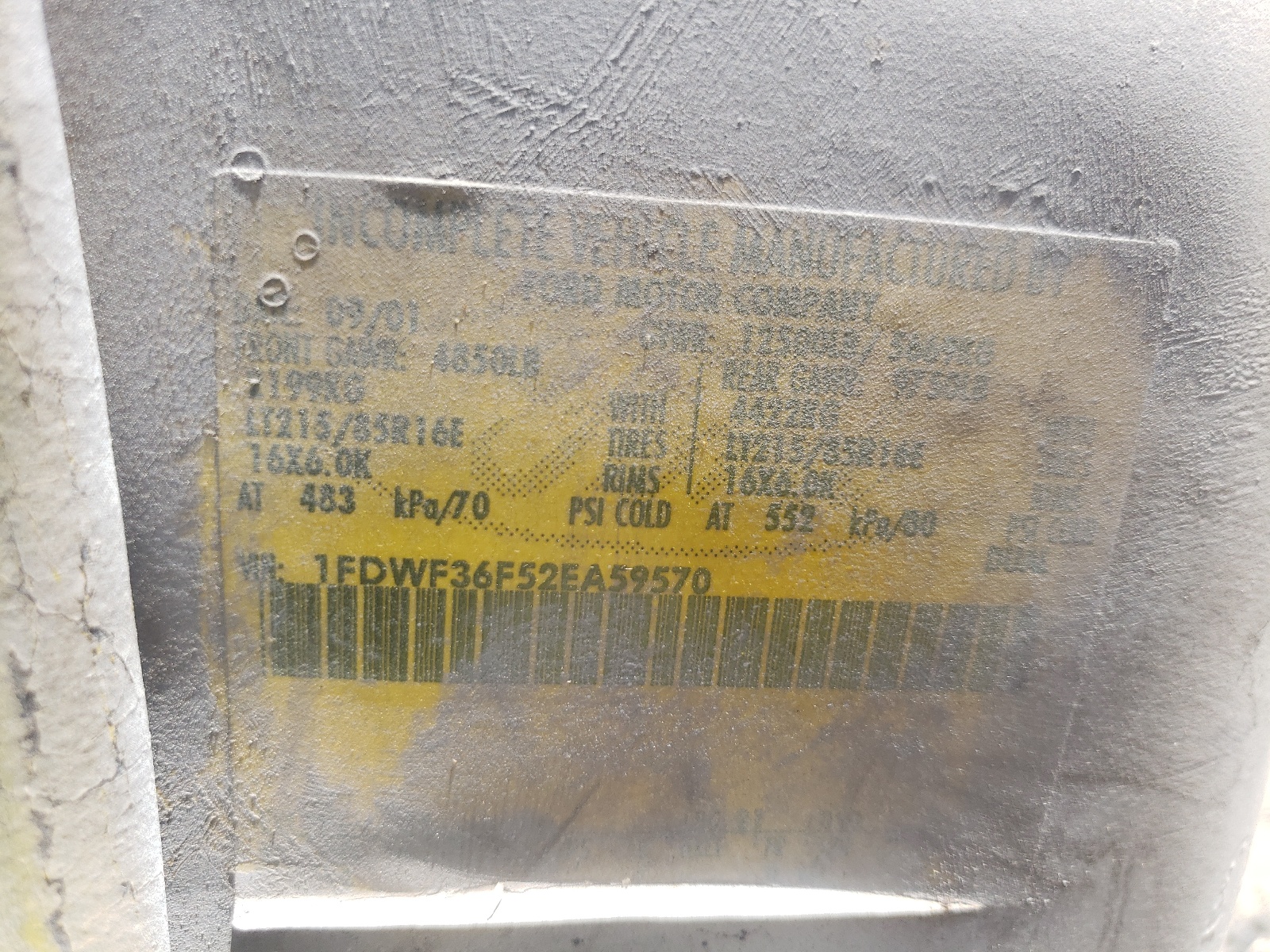 1FDWF36F52EA59570 2002 Ford F350 Super Duty