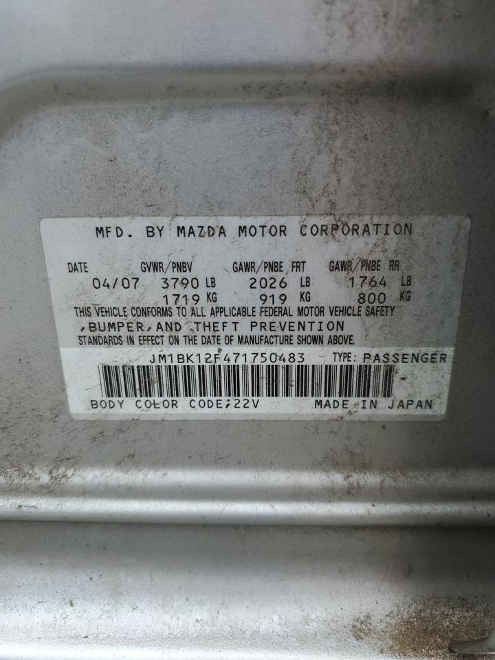 JM1BK12F471750483 2007 Mazda 3 I