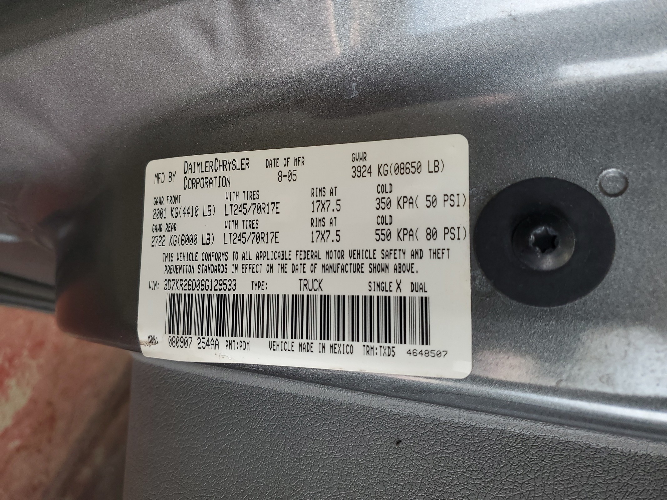 3D7KR26D06G129533 2006 Dodge Ram 2500 St