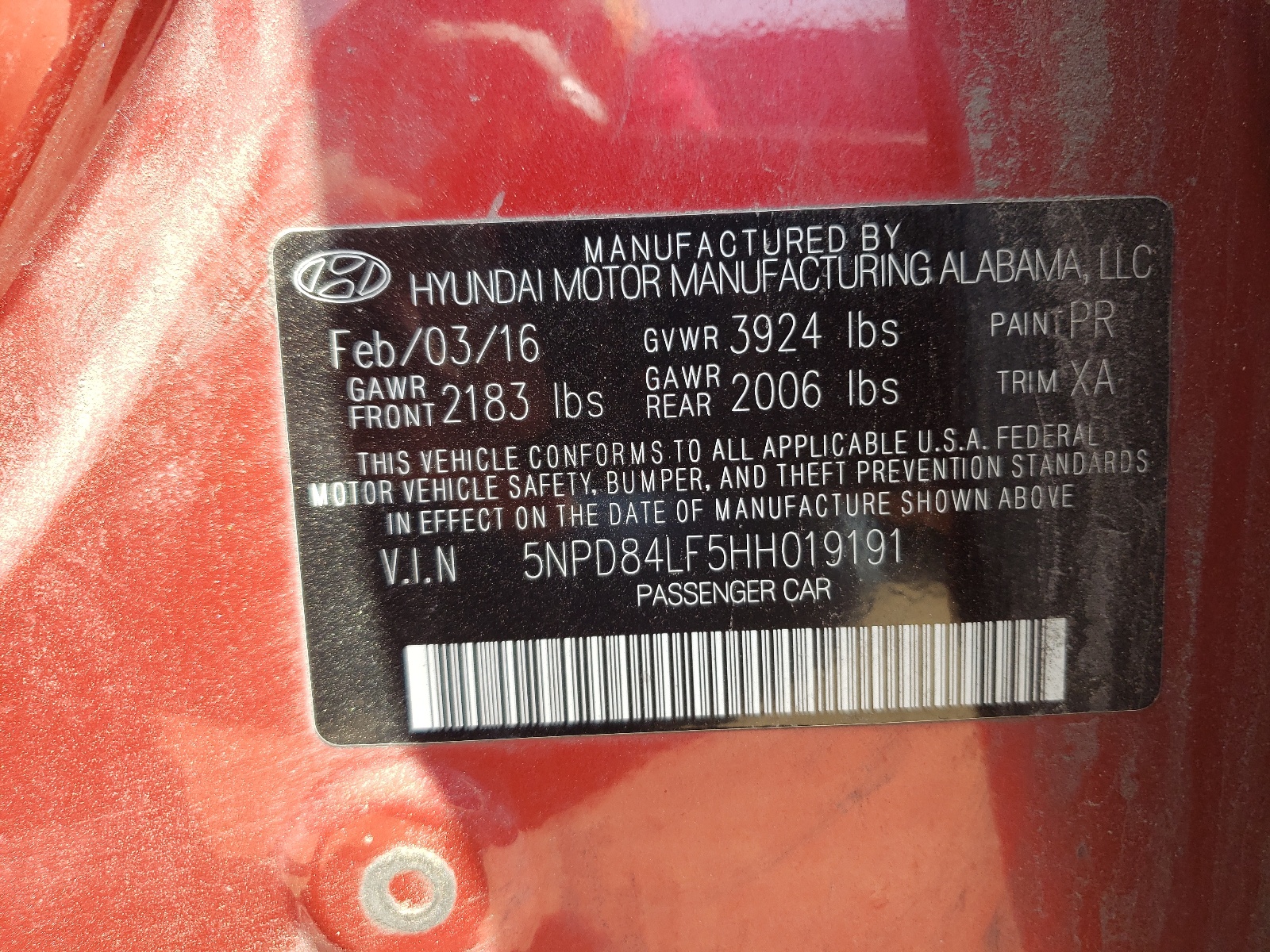 5NPD84LF5HH019191 2017 Hyundai Elantra Se