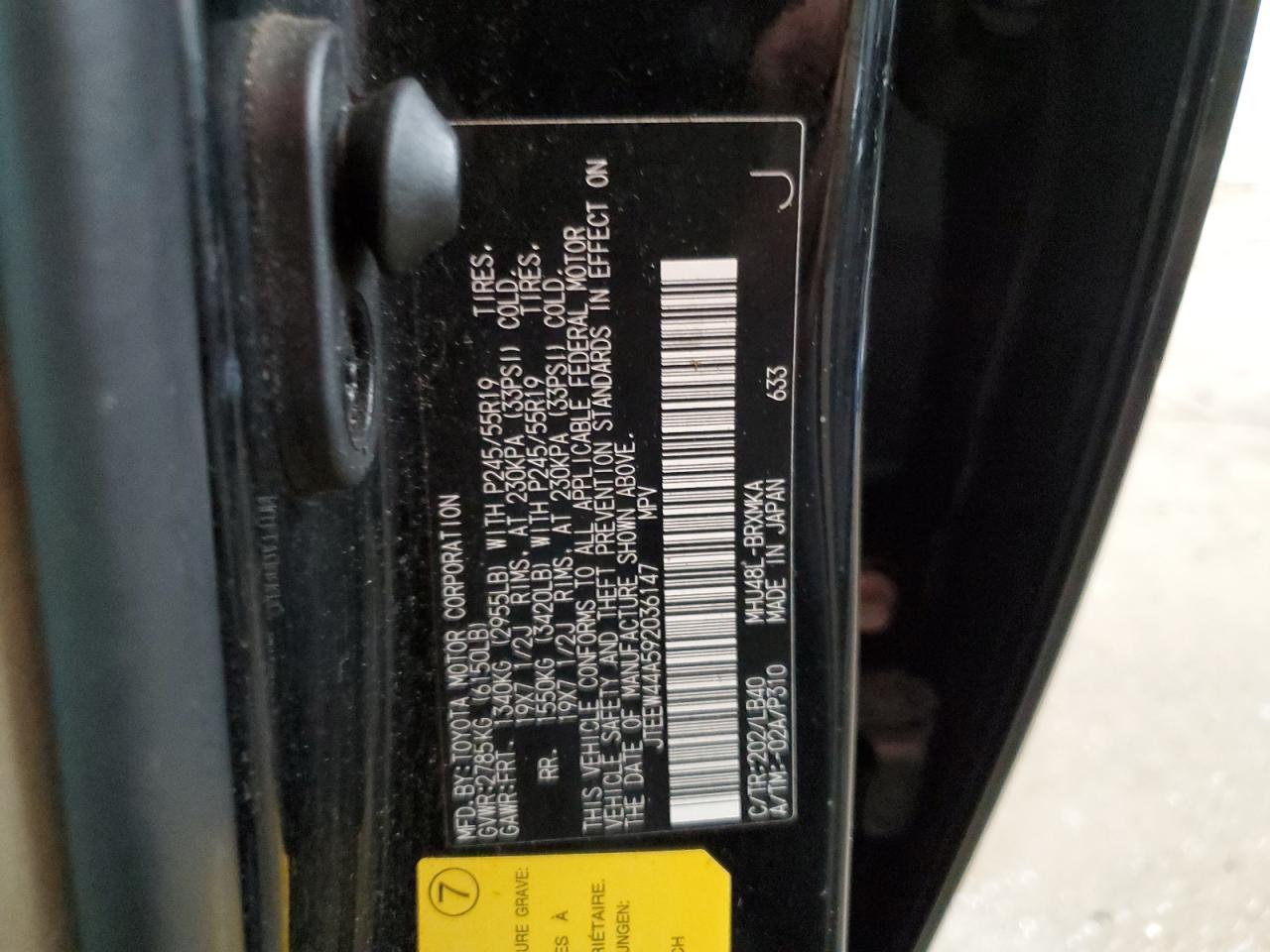 2009 Toyota Highlander Hybrid Limited VIN: JTEEW44A592036147 Lot: 63608834