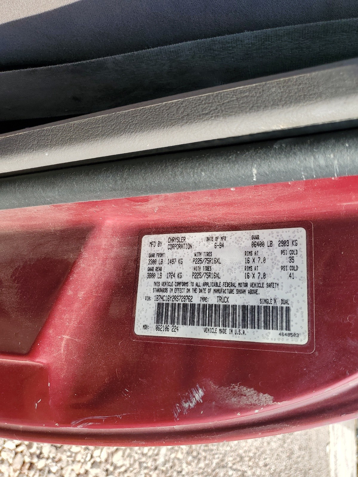 1B7HC16Y2RS729762 1994 Dodge Ram 1500