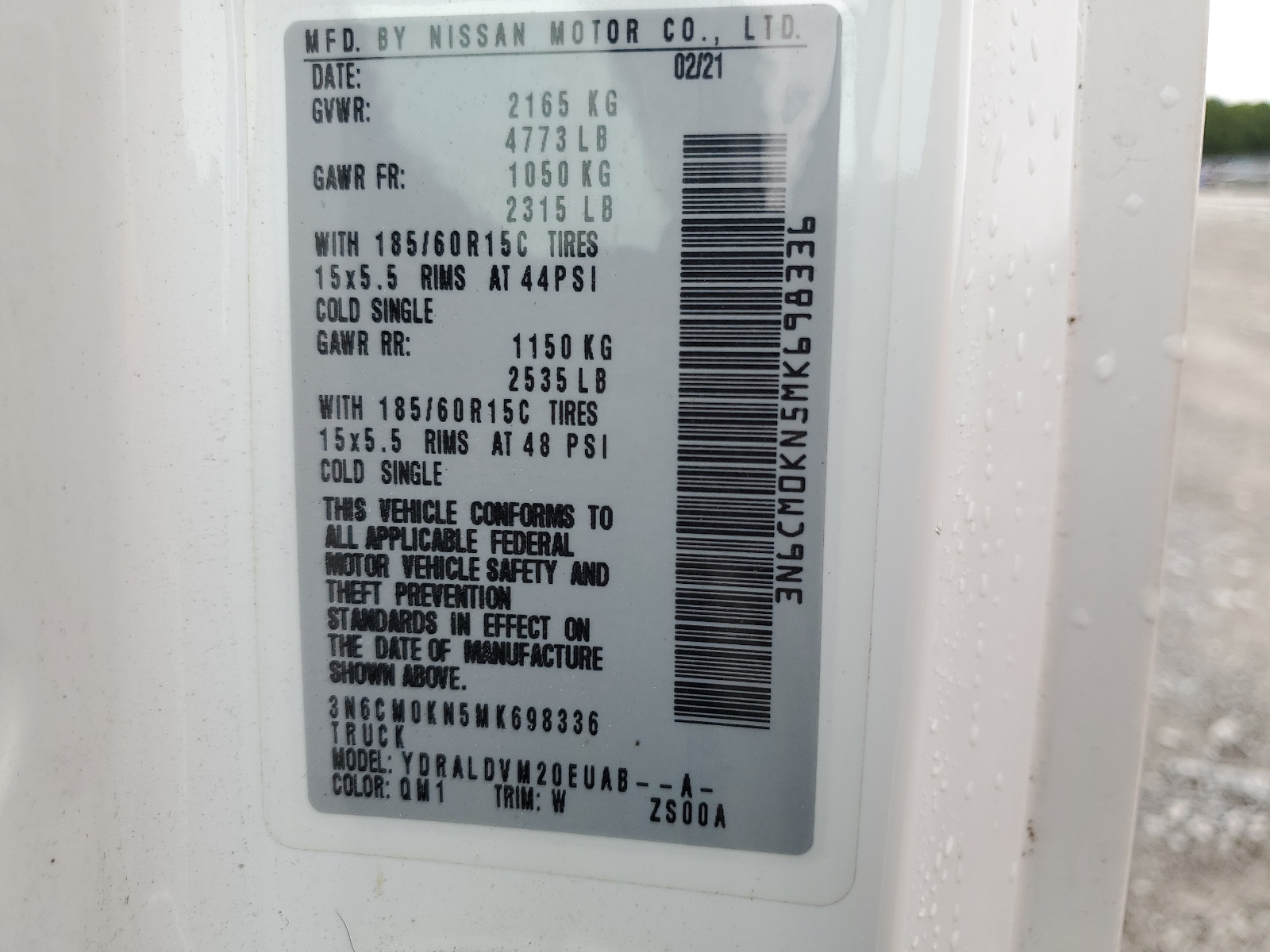 3N6CM0KN5MK698336 2021 Nissan Nv200 2.5S