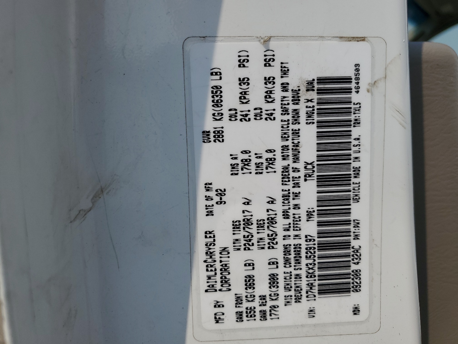 1D7HA16KX3J529197 2003 Dodge Ram 1500 St