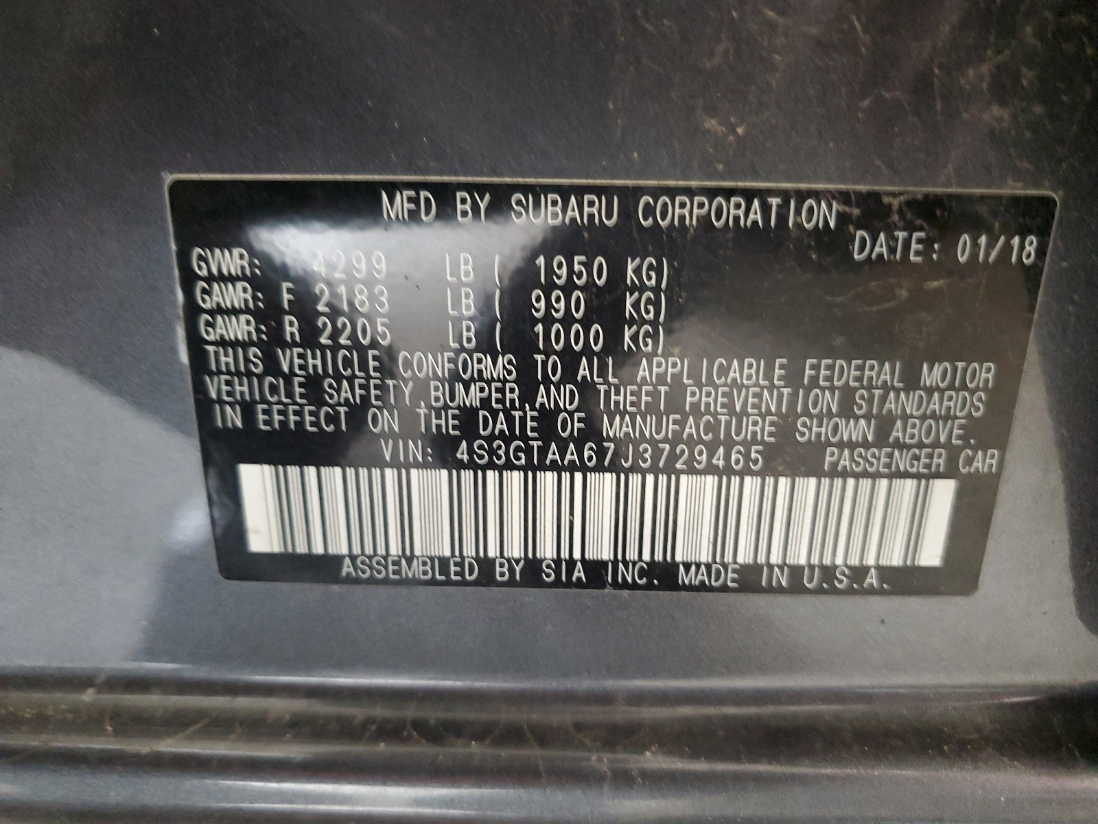 4S3GTAA67J3729465 2018 Subaru Impreza