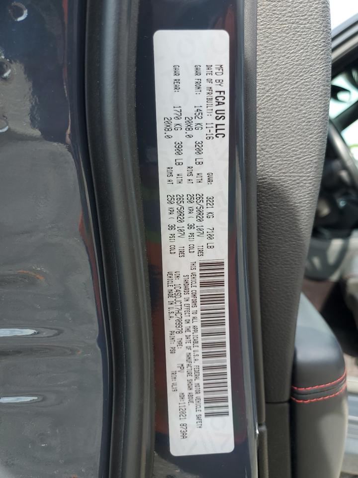 2017 Dodge Durango R/T VIN: 1C4SDJCT7HC709978 Lot: 64086394