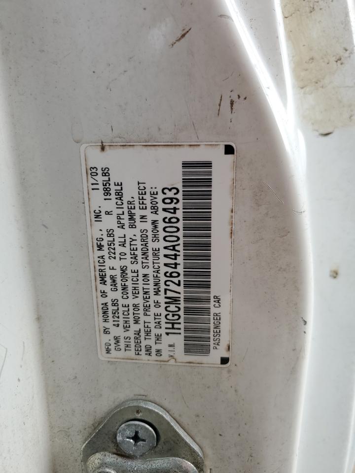 2004 Honda Accord Ex VIN: 1HGCM72644A006493 Lot: 63884554