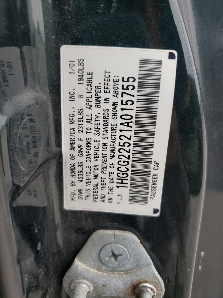 2001 Honda Accord Ex VIN: 1HGCG22521A015755 Lot: 62872064